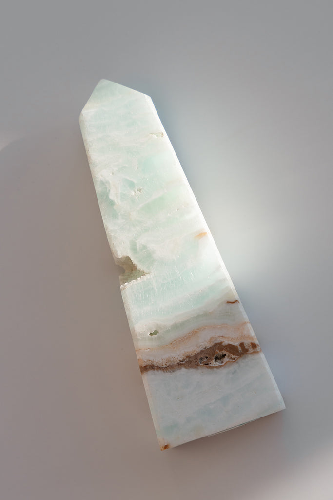 Caribbean Blue Calcite Obelisk Point