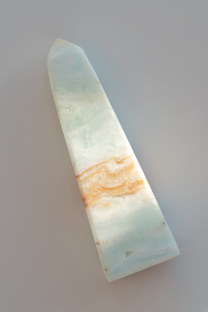 Caribbean Blue Calcite Obelisk Point