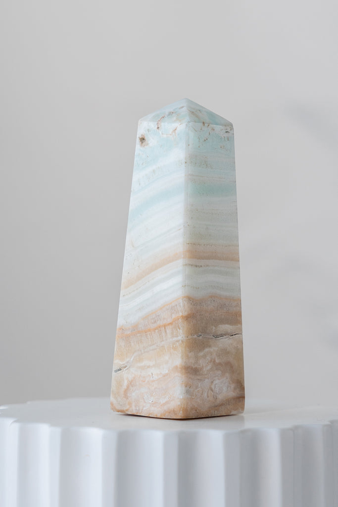 Caribbean Blue Calcite Obelisk Point