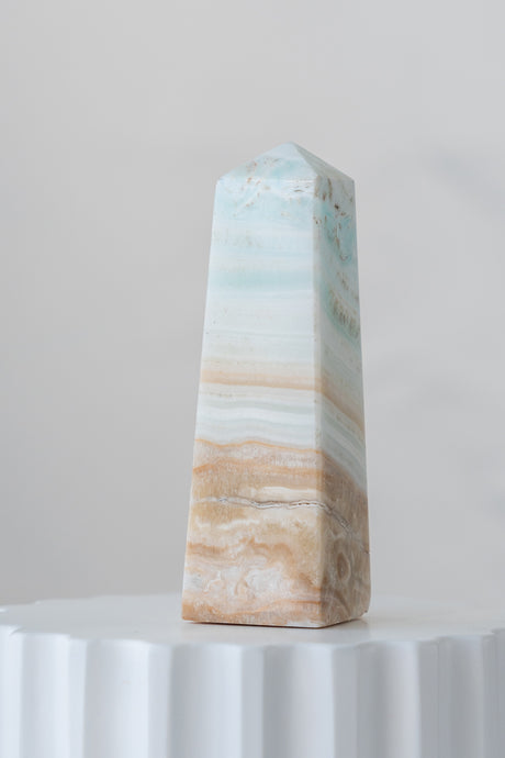 Caribbean Blue Calcite Obelisk Point