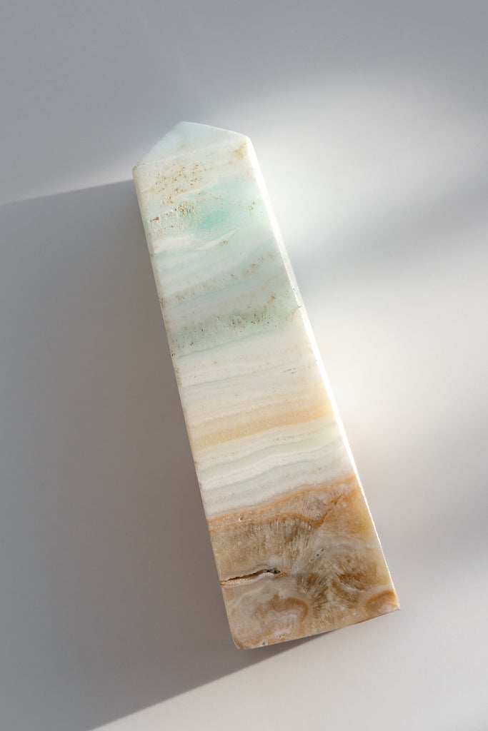 Caribbean Blue Calcite Obelisk Point