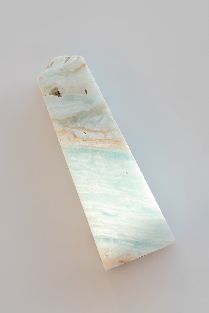 Caribbean Blue Calcite Obelisk Point