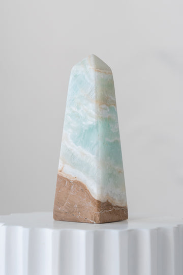 Caribbean Blue Calcite Obelisk Point