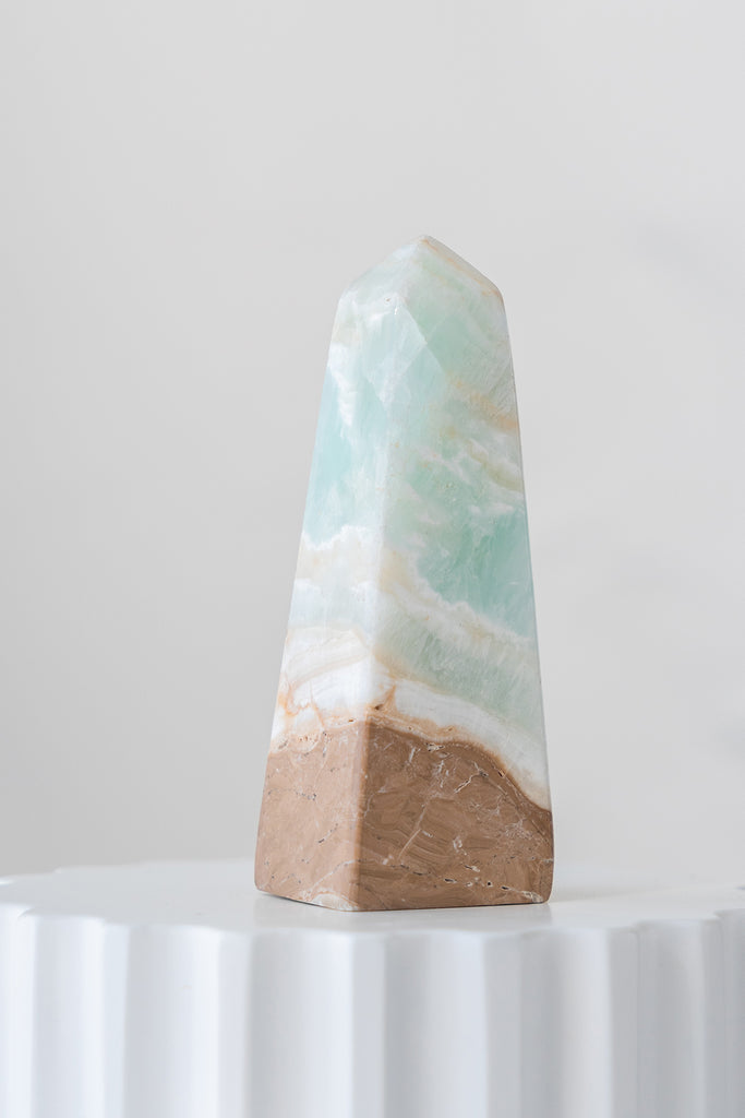 Caribbean Blue Calcite Obelisk Point
