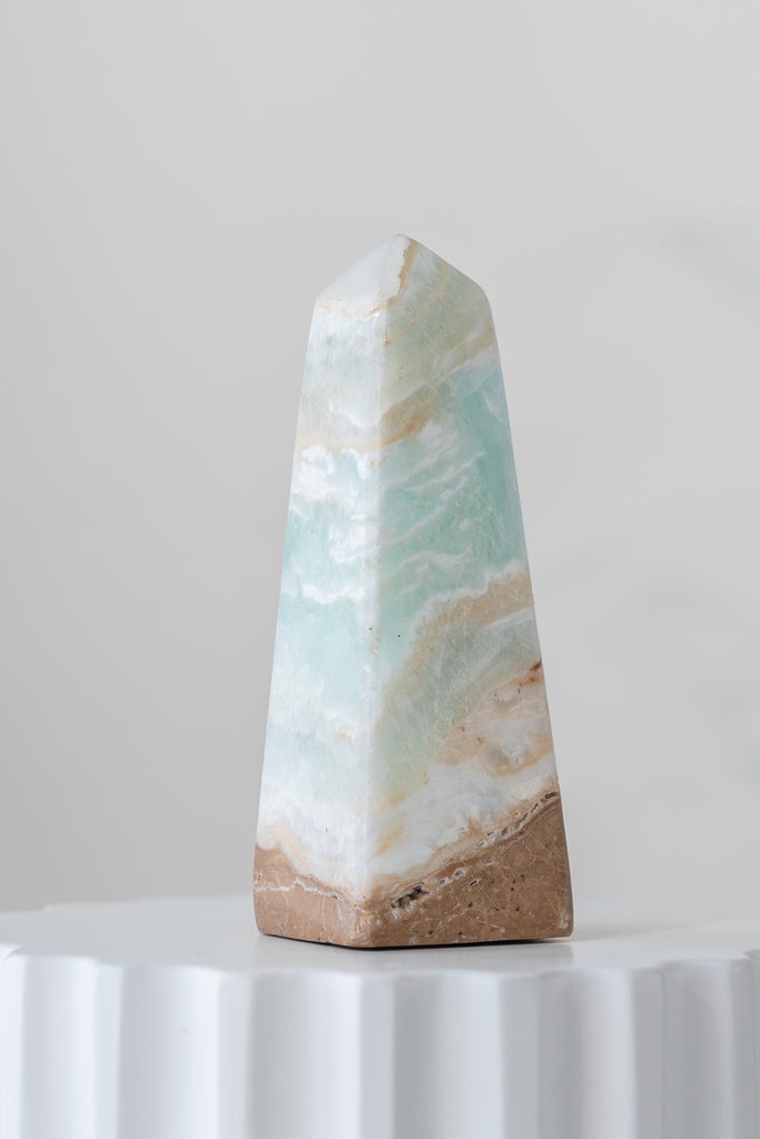 Caribbean Blue Calcite Obelisk Point