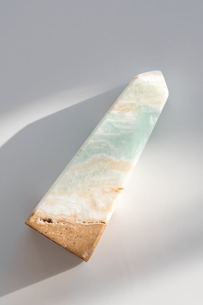 Caribbean Blue Calcite Obelisk Point