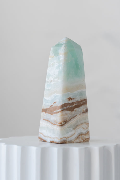 Caribbean Blue Calcite Obelisk Point