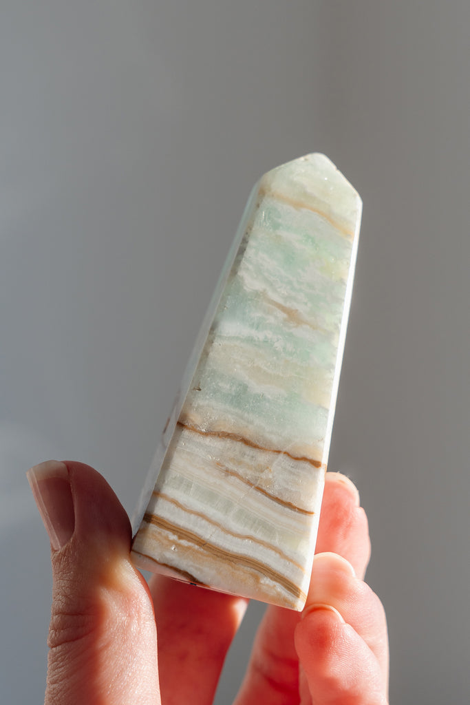 Caribbean Blue Calcite Obelisk Point