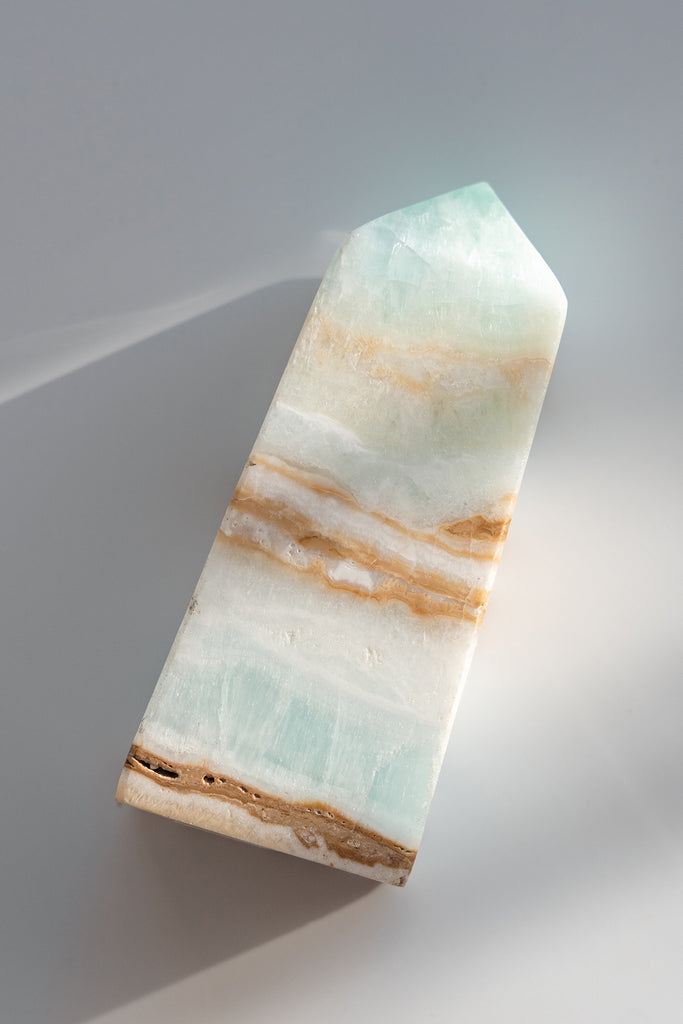 Caribbean Blue Calcite Obelisk Point