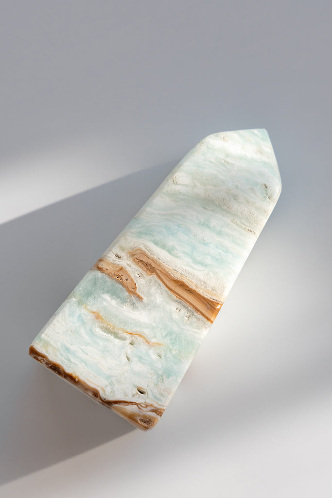 Caribbean Blue Calcite Obelisk Point