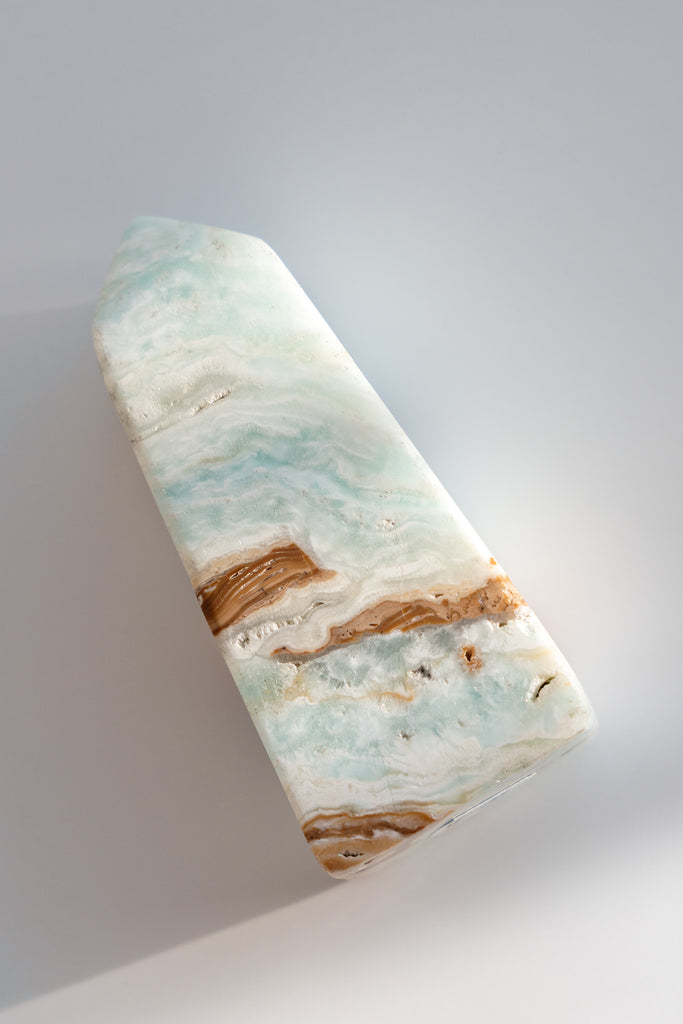 Caribbean Blue Calcite Obelisk Point