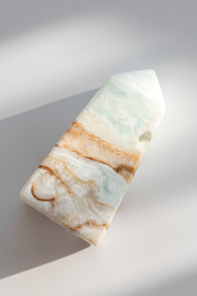Caribbean Blue Calcite Obelisk Point