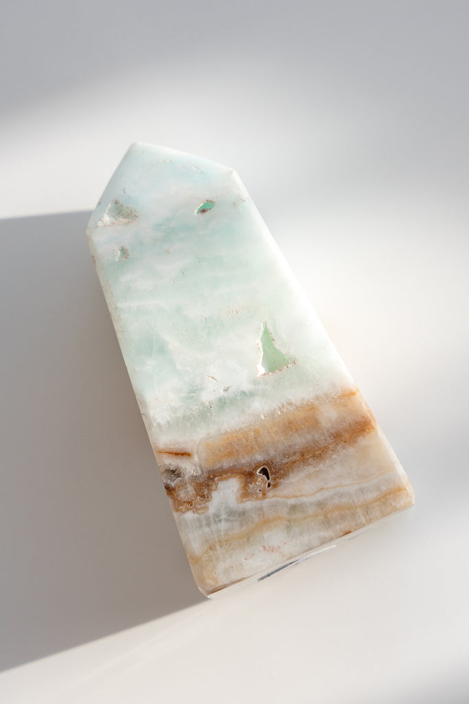 Caribbean Blue Calcite Obelisk Point