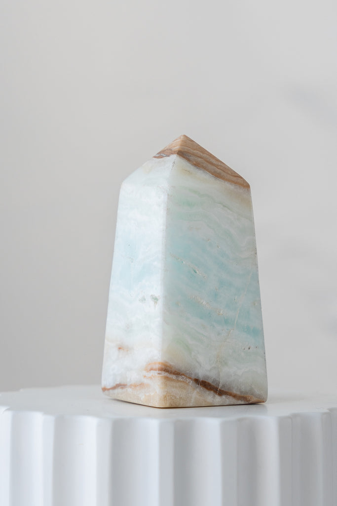 Caribbean Blue Calcite Obelisk Point