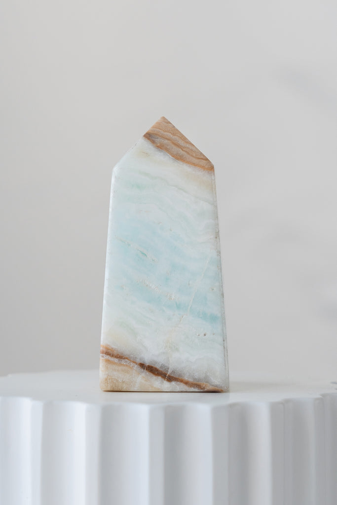 Caribbean Blue Calcite Obelisk Point