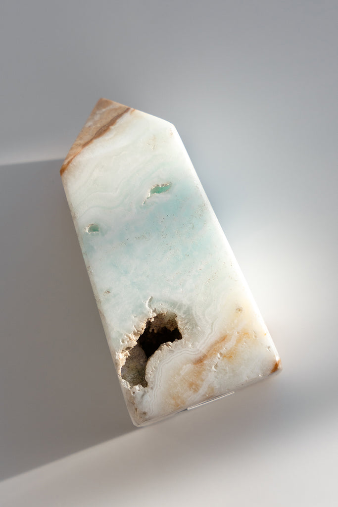 Caribbean Blue Calcite Obelisk Point
