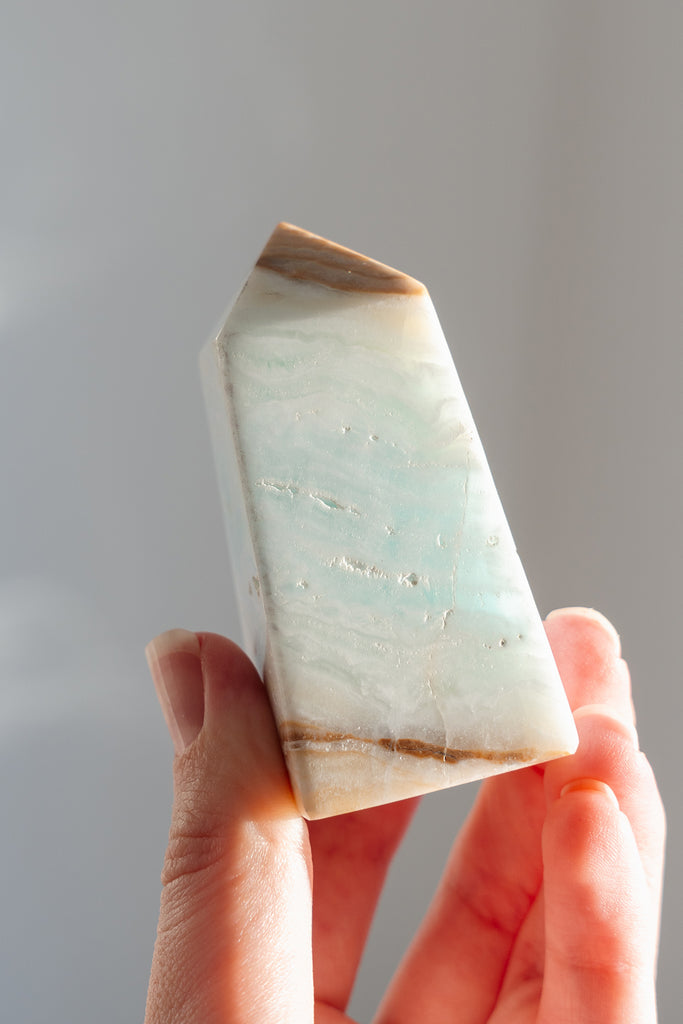 Caribbean Blue Calcite Obelisk Point