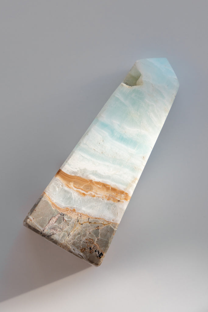 Caribbean Blue Calcite Obelisk Point