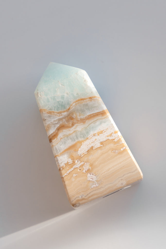 Caribbean Blue Calcite Obelisk Point