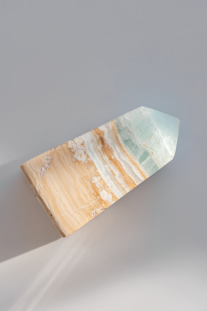 Caribbean Blue Calcite Obelisk Point