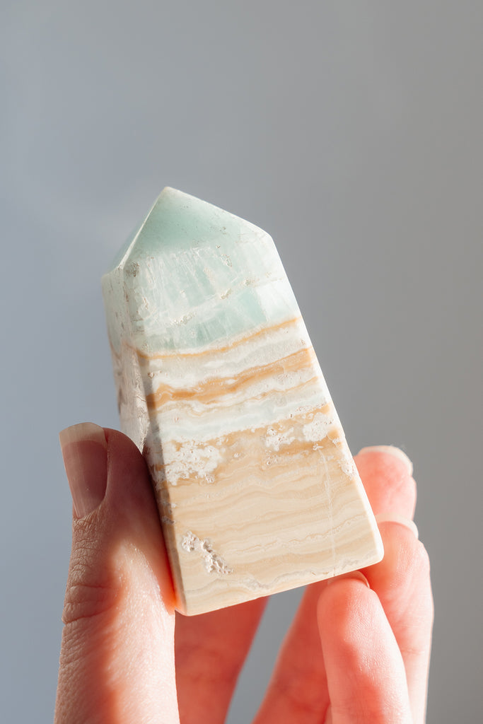 Caribbean Blue Calcite Obelisk Point