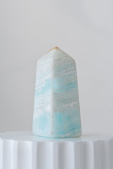 Caribbean Blue Calcite Obelisk Point