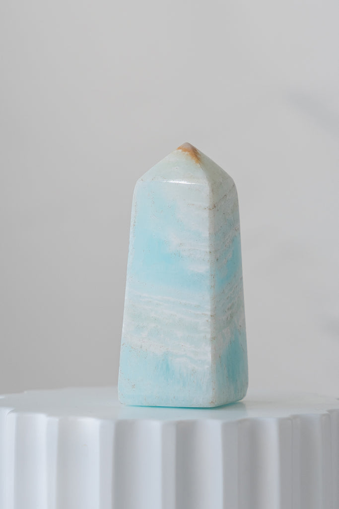 Caribbean Blue Calcite Obelisk Point