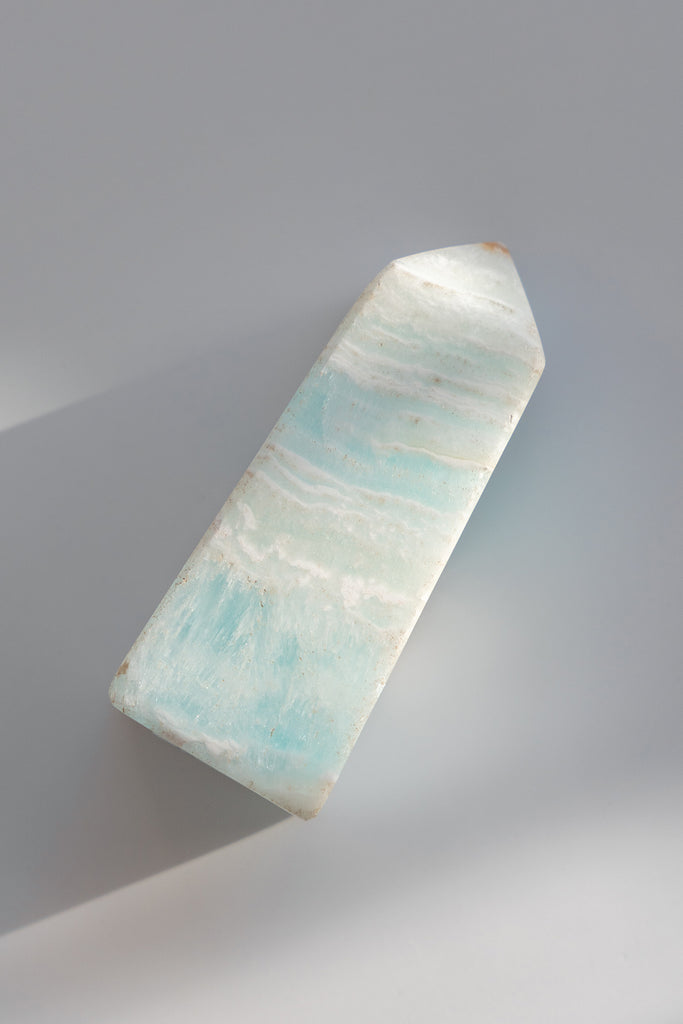 Caribbean Blue Calcite Obelisk Point