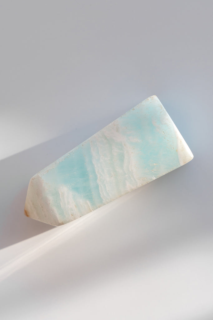 Caribbean Blue Calcite Obelisk Point
