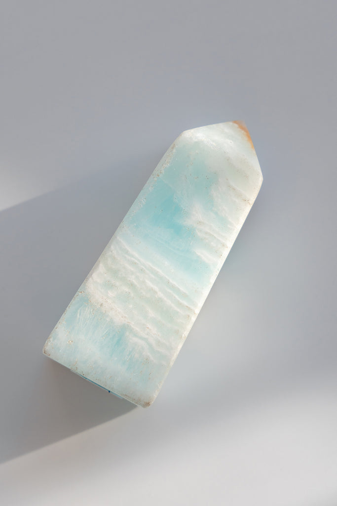Caribbean Blue Calcite Obelisk Point