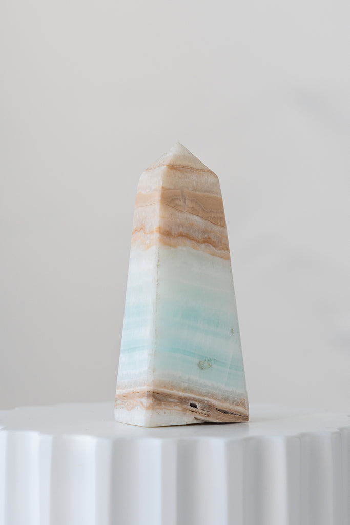 Caribbean Blue Calcite Obelisk Point