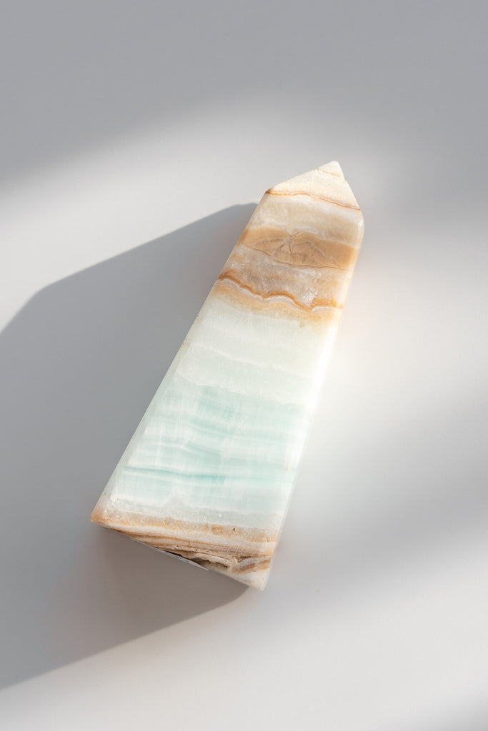Caribbean Blue Calcite Obelisk Point