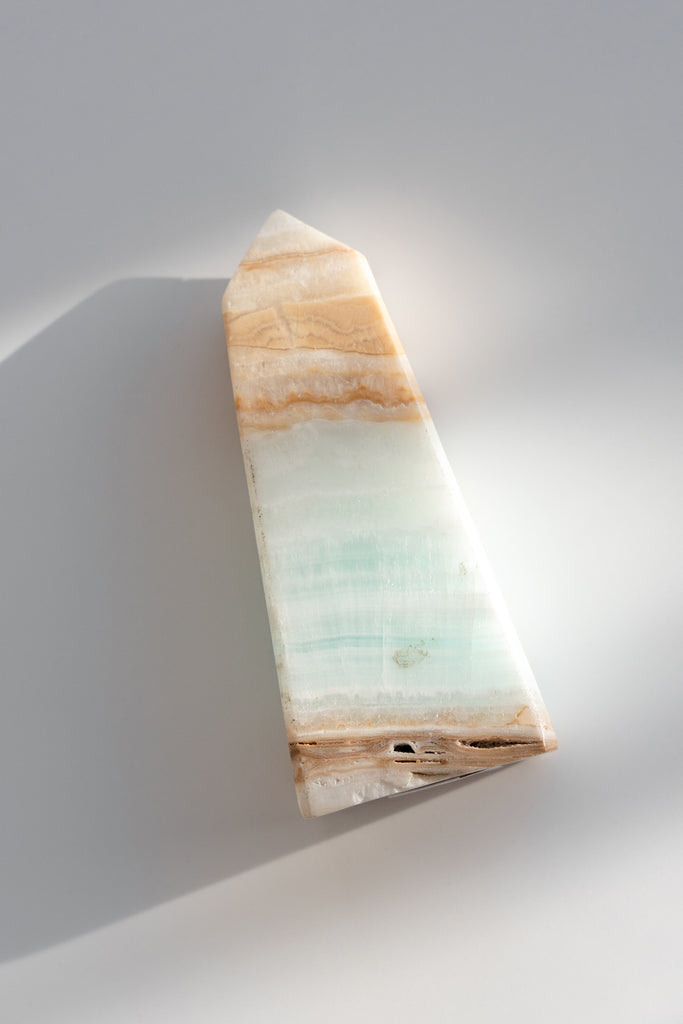 Caribbean Blue Calcite Obelisk Point