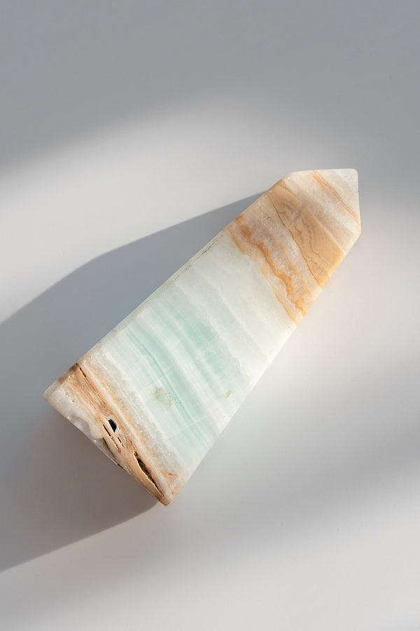 Caribbean Blue Calcite Obelisk Point