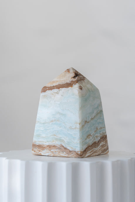 Caribbean Blue Calcite Obelisk Point