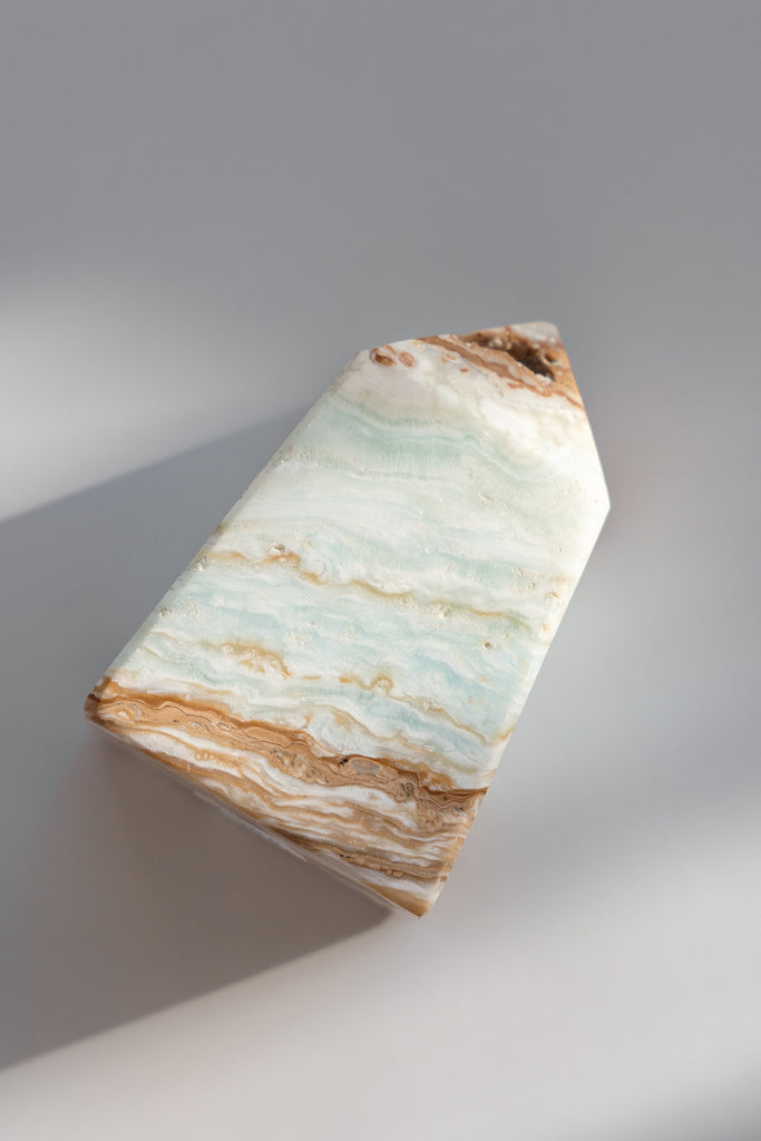 Caribbean Blue Calcite Obelisk Point