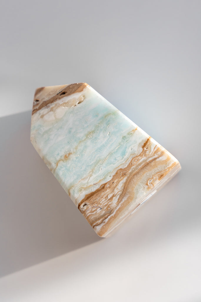 Caribbean Blue Calcite Obelisk Point