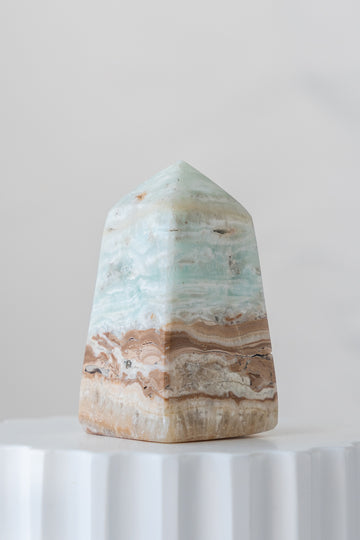 Caribbean Blue Calcite Obelisk Point