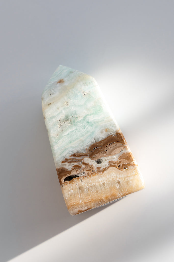 Caribbean Blue Calcite Obelisk Point