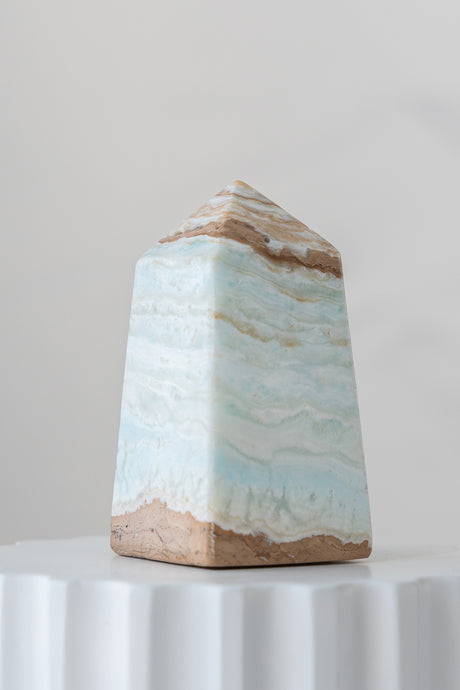 Caribbean Blue Calcite Obelisk Point