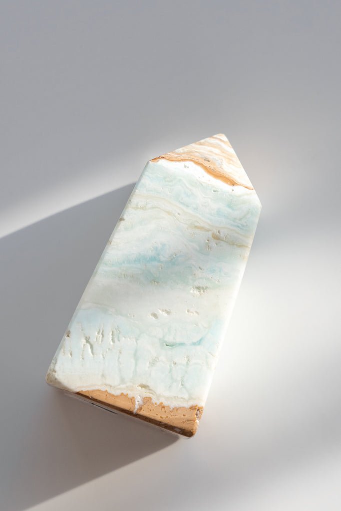 Caribbean Blue Calcite Obelisk Point