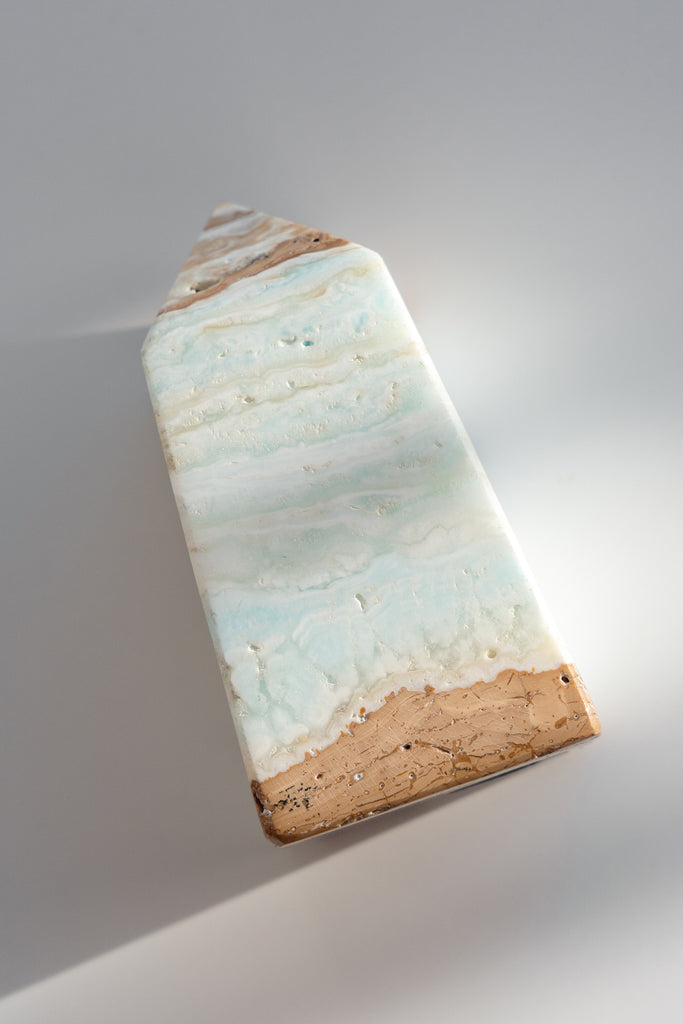 Caribbean Blue Calcite Obelisk Point
