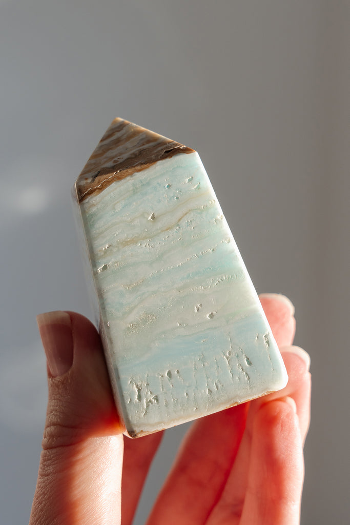 Caribbean Blue Calcite Obelisk Point