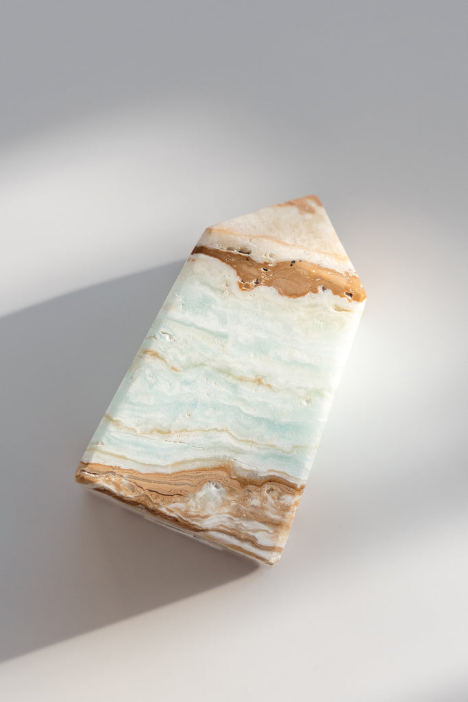 Caribbean Blue Calcite Obelisk Point