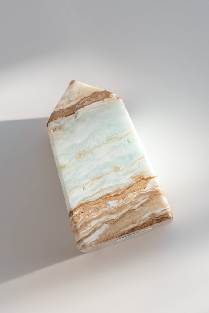 Caribbean Blue Calcite Obelisk Point