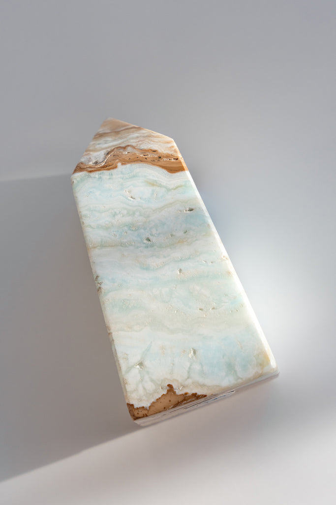 Caribbean Blue Calcite Obelisk Point