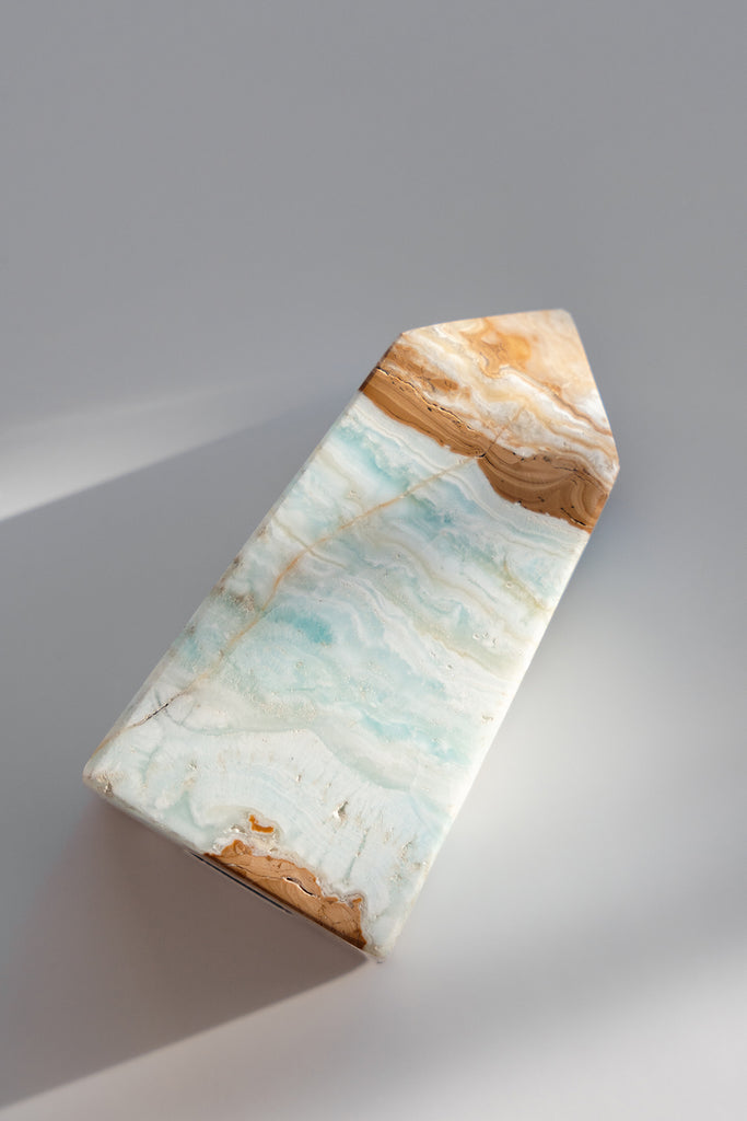 Caribbean Blue Calcite Obelisk Point