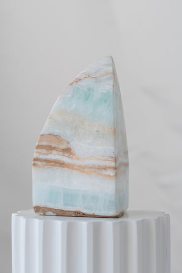 Caribbean Blue Calcite Obelisk Point