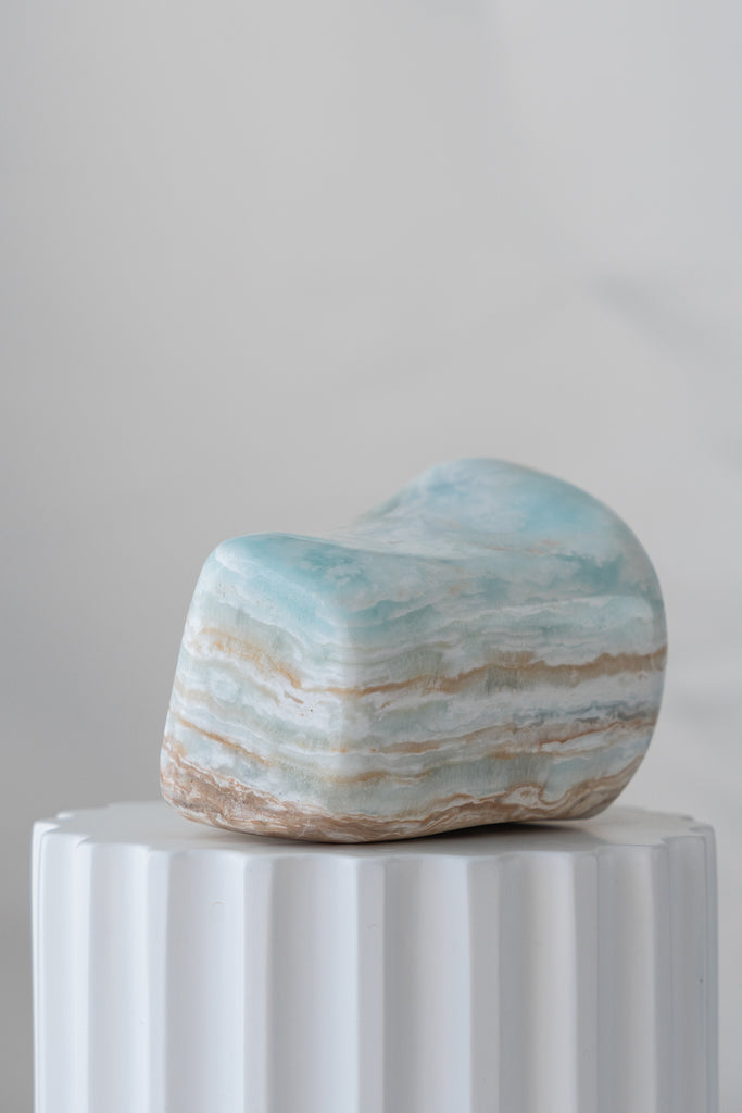 Caribbean Blue Calcite freeform
