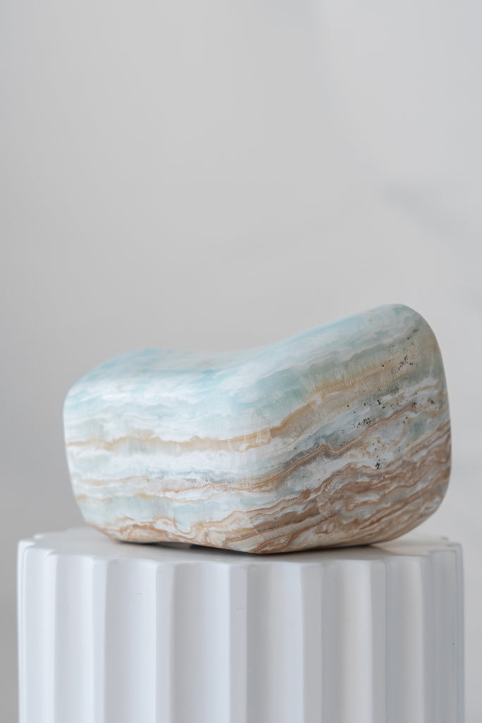 Caribbean Blue Calcite freeform